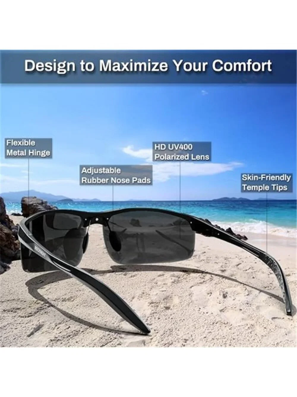 Mens Polarized Sunglasses UV Protection Driving Fishing Lightweight Shades